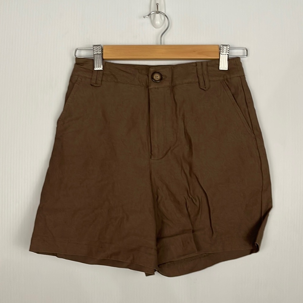 Brown High Waist Shorts